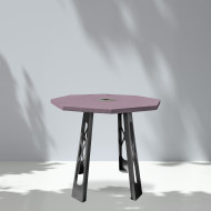 Table haute d'extérieur avec plateau octogonal brique