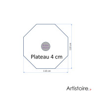 Forme de plateau octogonale épaisseur 4 cm