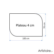 Forme de la table basse intérieur en coulis minéral micro-terrazzo gris