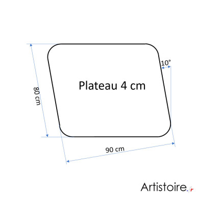Forme de la table basse d'intérieur avec plateau en béton ciré de coloris gris moyen