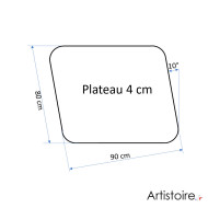 Forme de la table basse d'intérieur avec plateau en béton ciré de coloris gris moyen