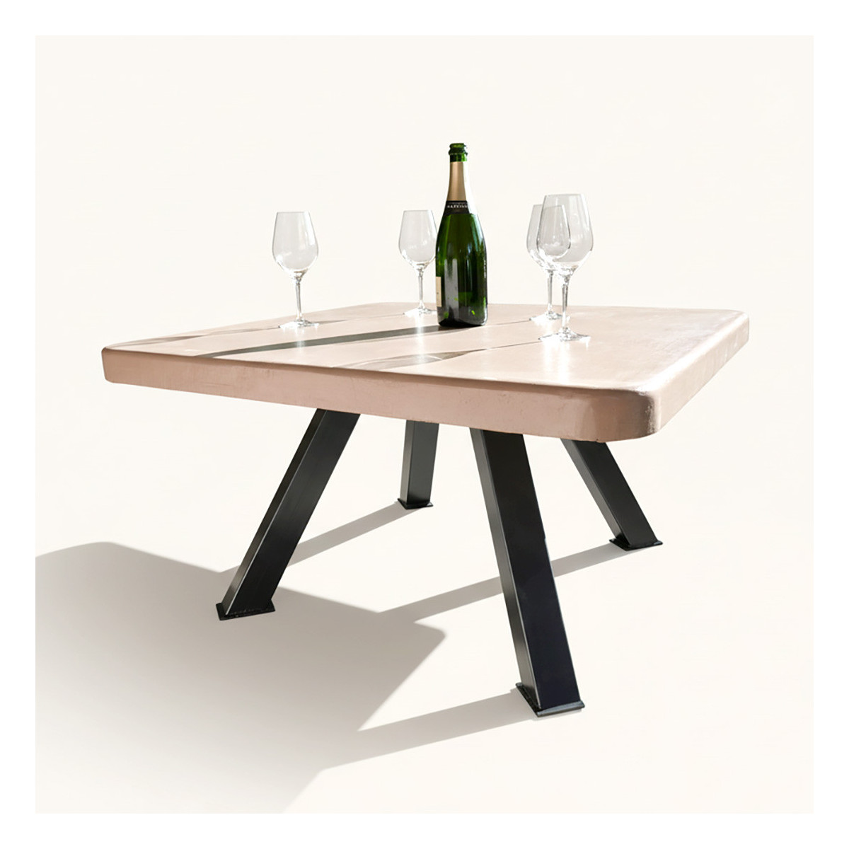 Table basse d'intérieur "Essence minérale" forme 5 - Avec accessoires