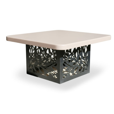 Table basse d'intérieur "Essence minérale" en béton ciré vieux rose