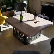 Table basse d'intérieur "Essence minérale" en béton ciré - Vue arrière