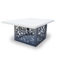 Table basse d'extérieur ht 50 cm coulis minéral beige clair - Vue seule